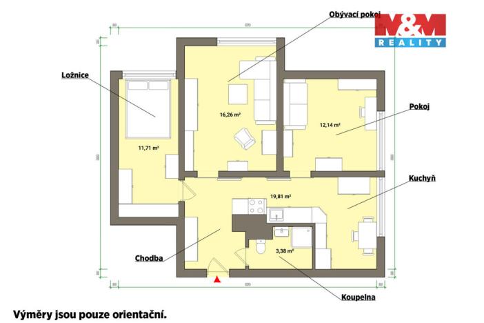 Prodej bytu 3+1, Tachov, Zárečná, 63 m2