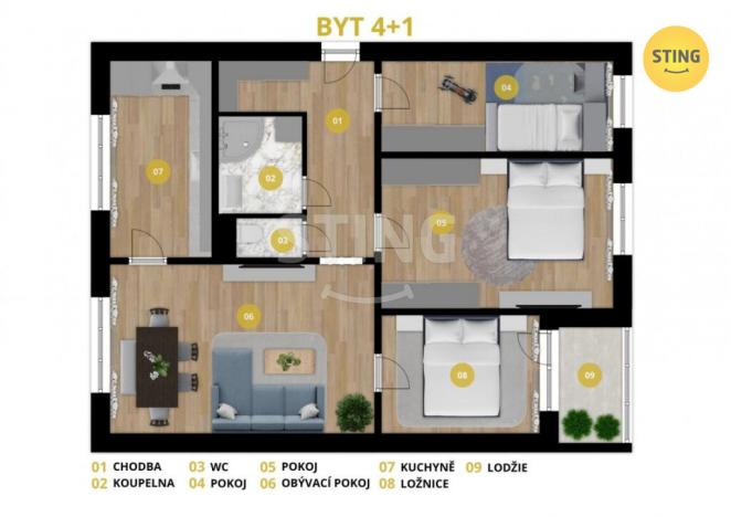 Prodej bytu 4+1, Ostrava, Václava Košaře, 78 m2
