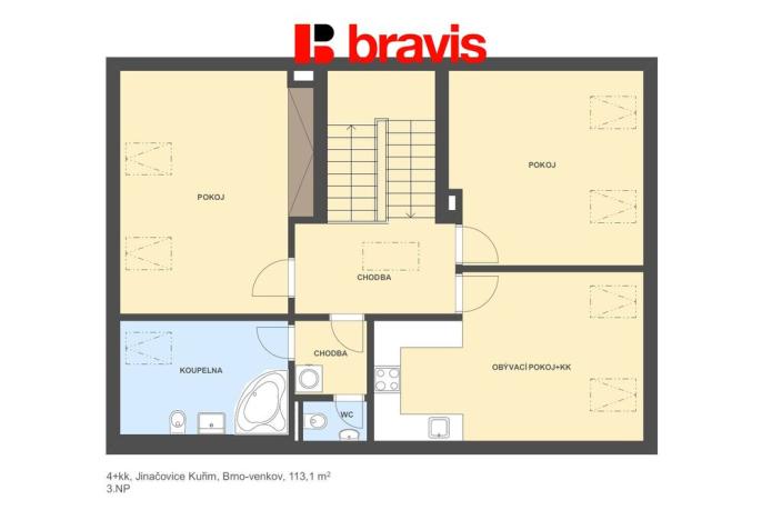 Prodej bytu 4+kk, Jinačovice, 113 m2