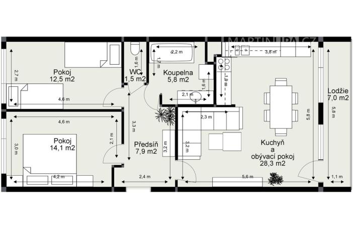Prodej bytu 3+kk, Praha - Střížkov, Vysočanská, 71 m2
