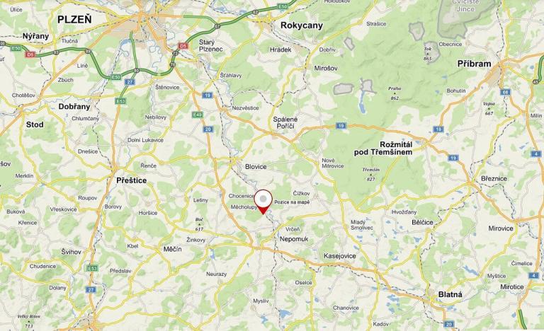 Prodej pozemku, Srby, 1445 m2