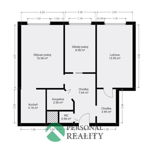 Prodej bytu 3+kk, Mělník, Sportovní, 66 m2