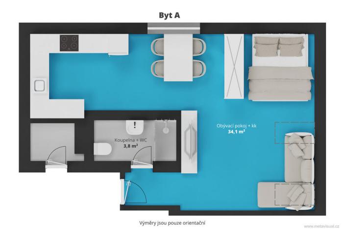 Pronájem bytu 1+kk, Říčany - Jažlovice, Jažlovická, 38 m2