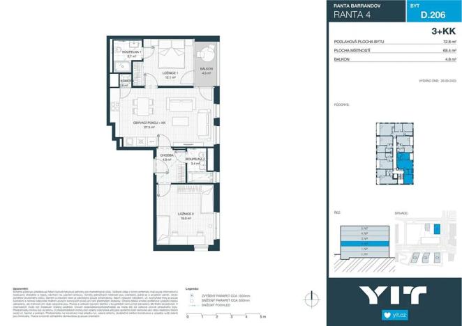 Prodej bytu 3+kk, Praha - Hlubočepy, Wassermannova, 68 m2
