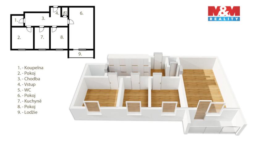 Prodej bytu 3+1, Hradec Králové - Nový Hradec Králové, Čajkovského, 80 m2