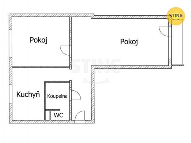 Pronájem bytu 2+1, Olomouc, Masarykova třída, 46 m2