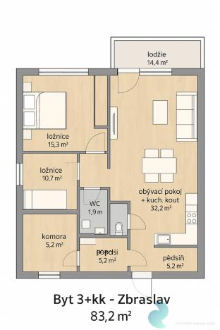 Prodej bytu 3+kk, Praha, Elišky Přemyslovny, 83 m2