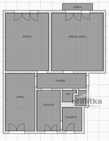 Prodej bytu 3+1, Opava - Město, U Fortny, 72 m2
