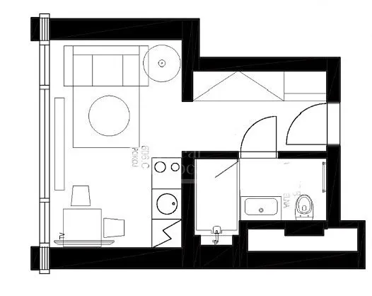 Pronájem bytu 1+kk, Praha - Holešovice, Tusarova, 19 m2