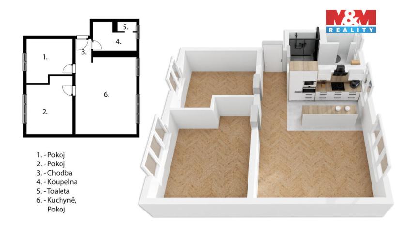 Prodej bytu 3+kk, Ostrava - Hrabová, U Kotelny, 66 m2