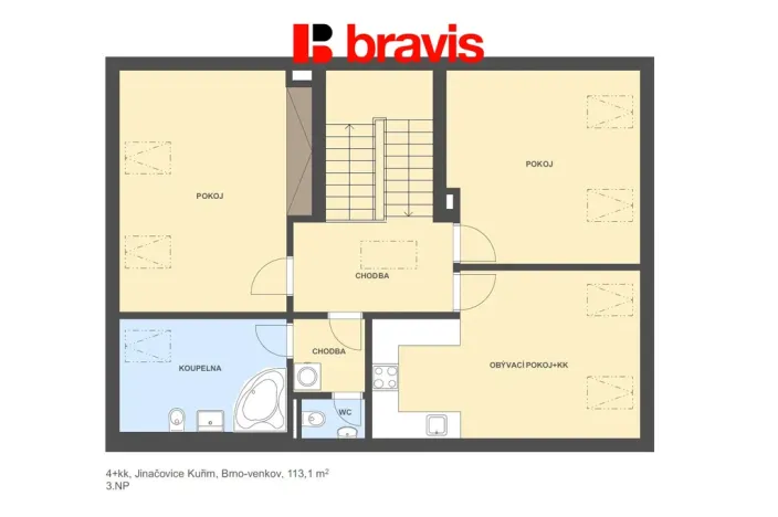 Prodej bytu 4+kk, Jinačovice, 113 m2