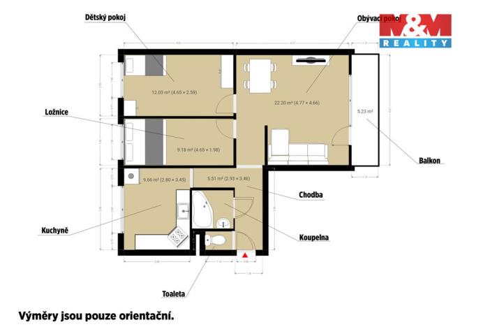 Prodej bytu 3+1, Plzeň - Bolevec, Toužimská, 63 m2