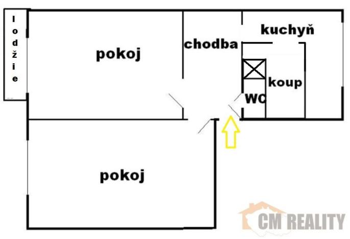 Pronájem bytu 2+1, Prostějov, Moravská, 55 m2