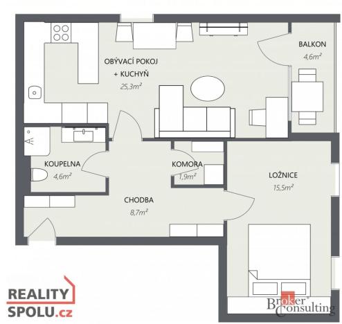 Pronájem bytu 2+kk, Chotěšov, Nová, 56 m2