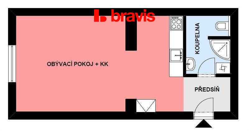 Pronájem bytu 1+kk, Brno, Jundrovská, 34 m2