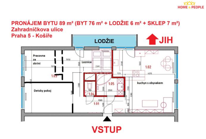 Pronájem bytu 3+1, Praha - Košíře, Zahradníčkova, 89 m2