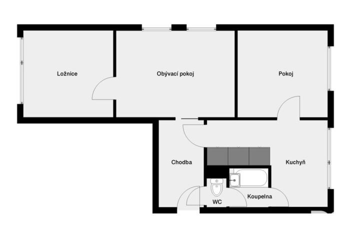 Prodej bytu 3+1, Tábor, U Cihelny, 64 m2