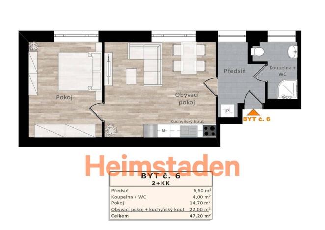 Pronájem bytu 2+kk, Ostrava - Kunčičky, Výhradní, 47 m2