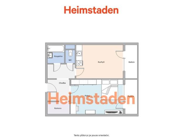 Pronájem bytu 2+kk, Ostrava - Poruba, Čs. exilu, 59 m2
