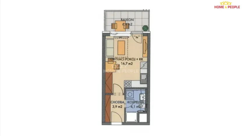 Prodej bytu 1+kk, Praha - Hlubočepy, Gollové, 26 m2