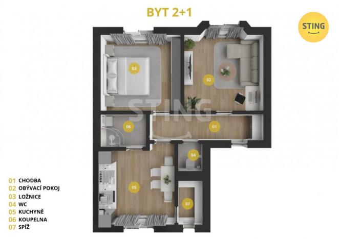 Prodej bytu 2+1, Krnov - Pod Bezručovým vrchem, Pivovarská, 65 m2