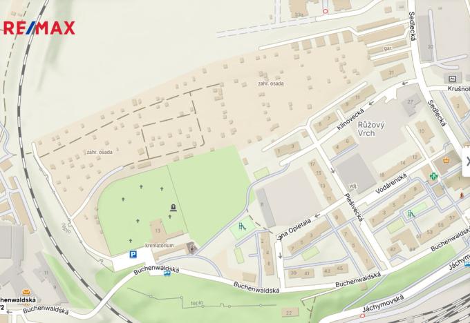 Prodej zahrady, Karlovy Vary, 376 m2