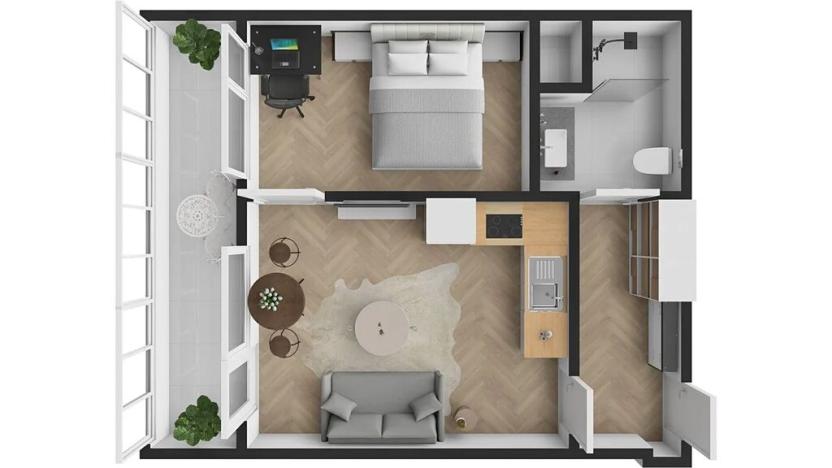 Pronájem bytu 2+kk, Praha - Krč, Bernolákova, 41 m2