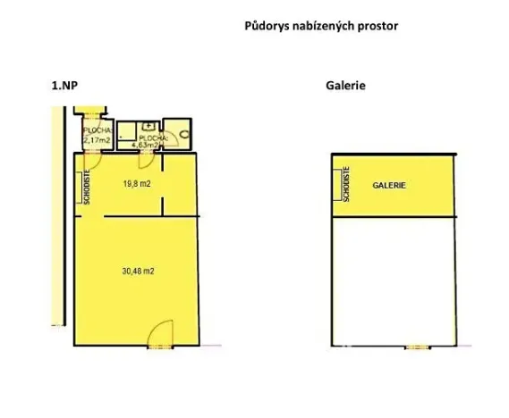 Pronájem obchodního prostoru, Praha - Karlín, Šaldova, 57 m2