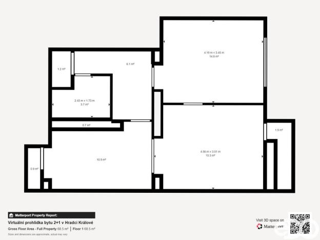 Prodej bytu 2+1, Hradec Králové, Labská kotlina, 50 m2