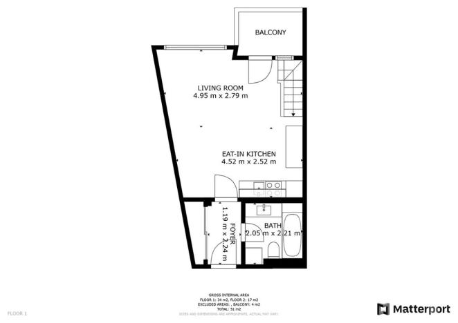 Pronájem bytu 2+kk, Praha - Libeň, U libeňského pivovaru, 46 m2