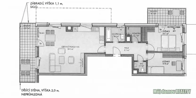 Pronájem bytu 3+kk, Praha - Prosek, Čakovická, 83 m2