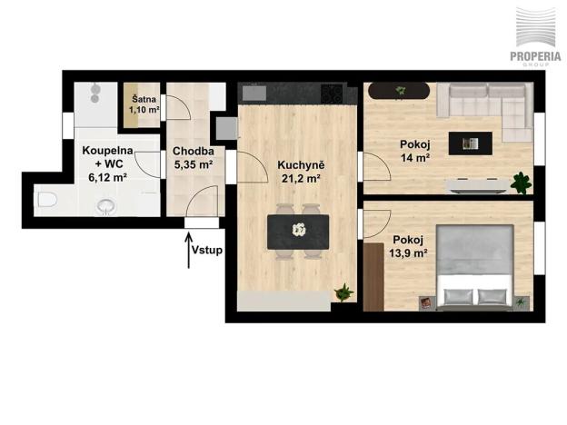 Prodej bytu 3+kk, Brno, Karlova, 63 m2