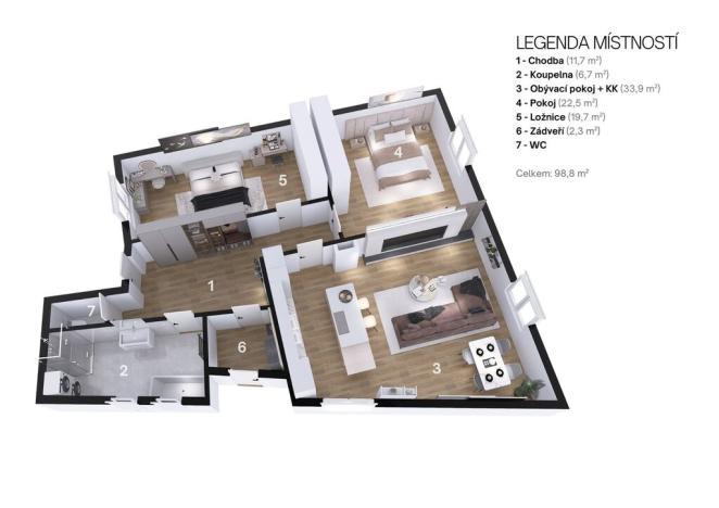 Prodej bytu 3+kk, Přísnotice, Žabčická, 99 m2