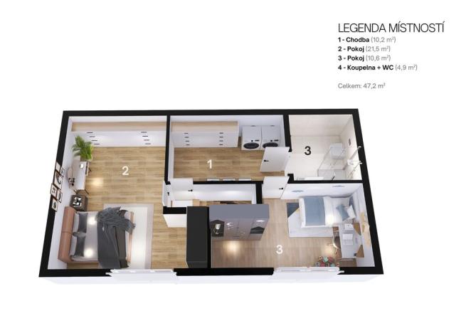 Prodej bytu 3+kk, Přísnotice, Žabčická, 75 m2