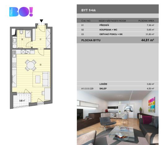 Pronájem bytu 1+kk, Ostrava, F. X. Riepla, 45 m2