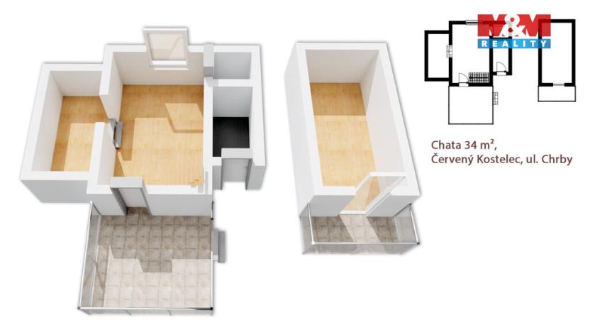 Prodej chaty, Červený Kostelec, Chrby, 34 m2