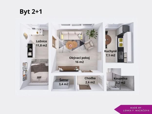 Pronájem bytu 2+1, Olomouc - Holice, U cukrovaru, 45 m2