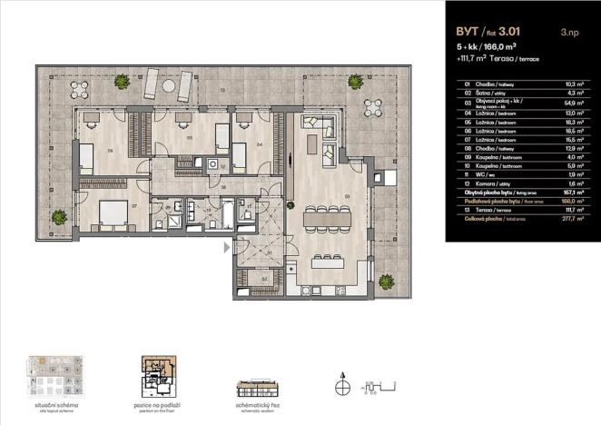 Prodej bytu 5+kk, Praha, 166 m2
