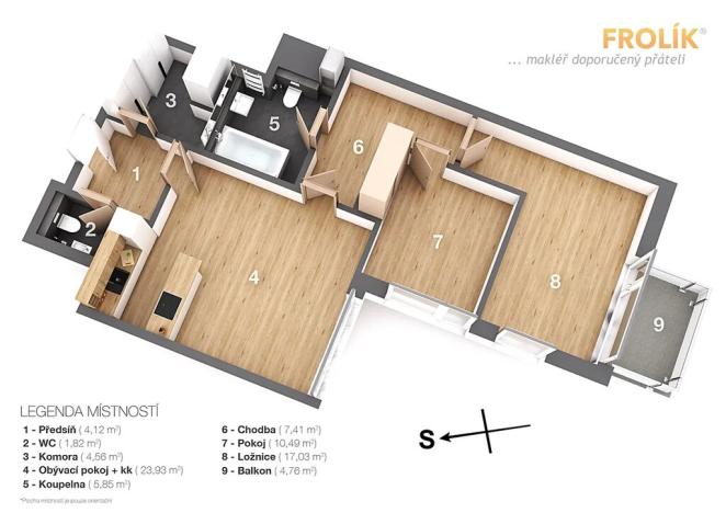 Pronájem bytu 3+kk, Praha - Lysolaje, Lysolajské údolí, 77 m2