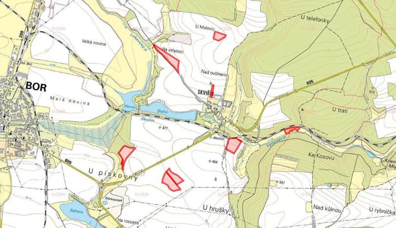 Prodej pole, Bor, 85030 m2