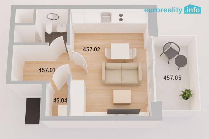 Pronájem bytu 1+kk, Praha - Smíchov, U Lihovaru, 29 m2