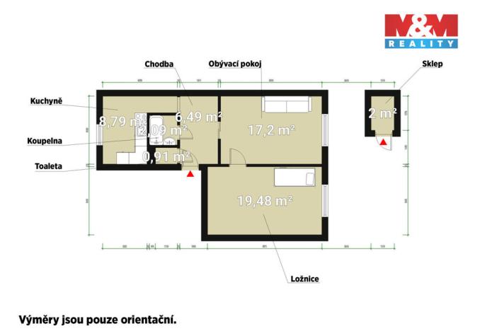 Pronájem bytu 2+1, Chodov, Revoluční, 56 m2