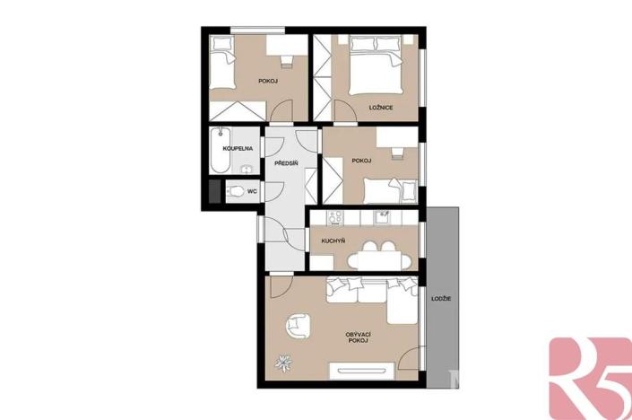 Prodej bytu 4+1, Praha - Smíchov, Pod Hybšmankou, 74 m2