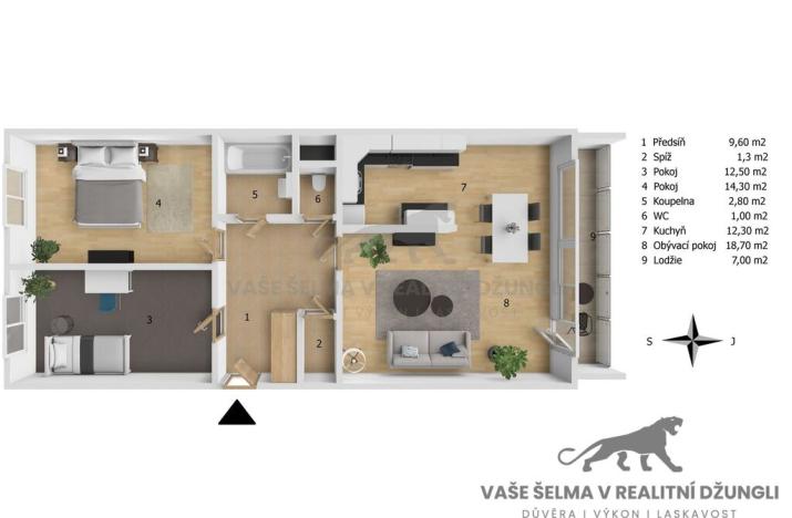 Prodej bytu 3+kk, Praha - Žižkov, Přemyslovská, 76 m2