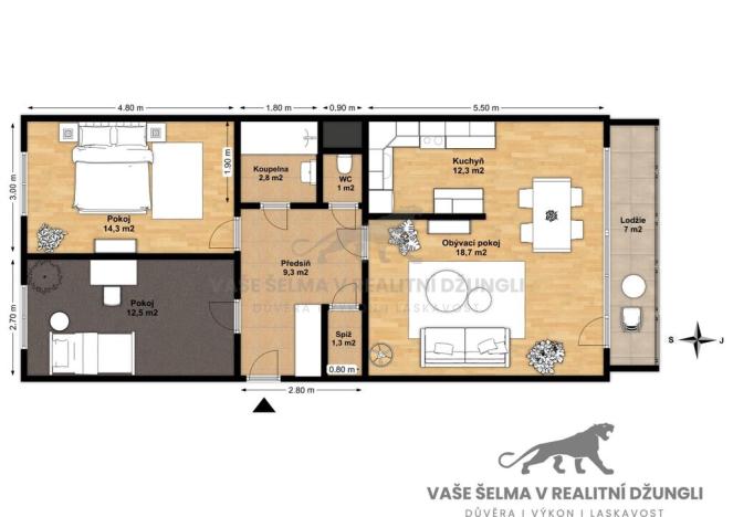 Prodej bytu 3+kk, Praha - Žižkov, Přemyslovská, 76 m2