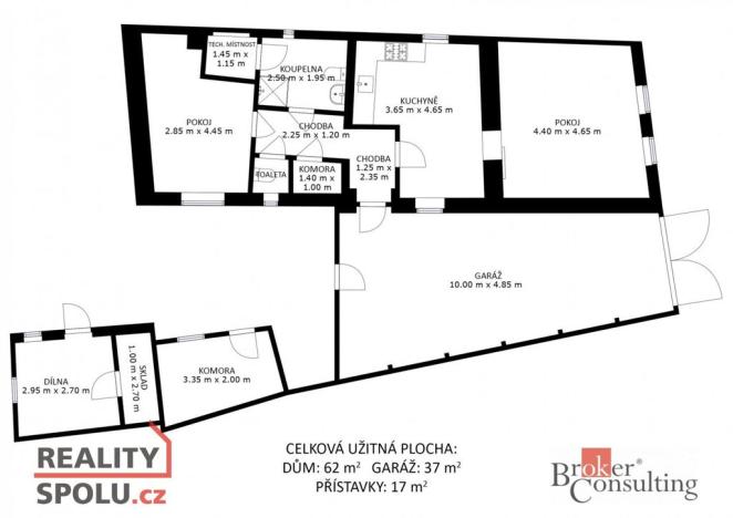 Prodej rodinného domu, Dobelice, 62 m2
