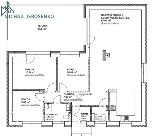 Pronájem rodinného domu, Vidice, 108 m2