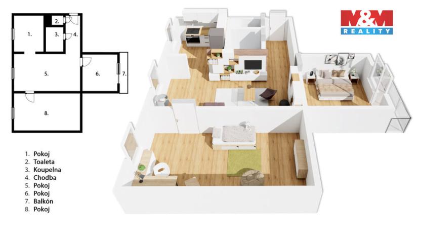 Prodej bytu 3+1, Olomouc - Lazce, Herrmannova, 70 m2