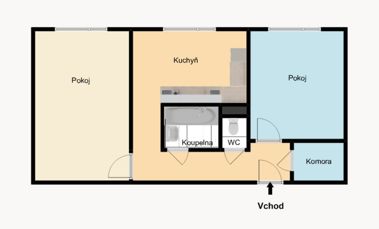 Prodej bytu 2+1, Chomutov, Svahová, 51 m2