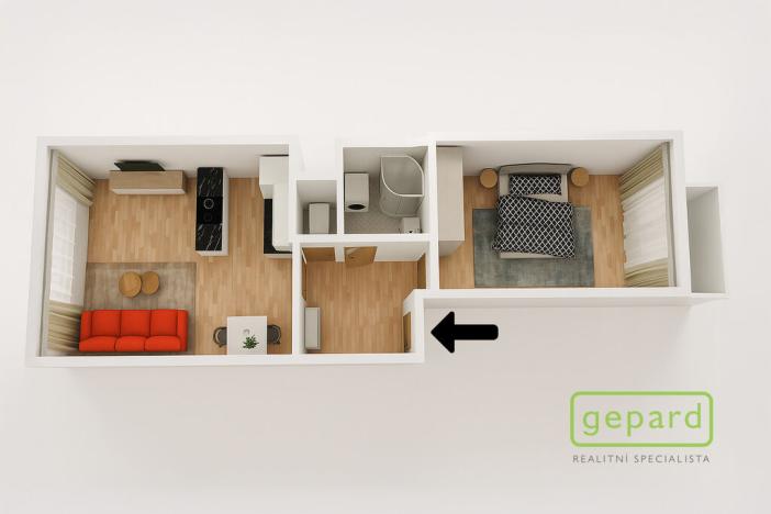 Prodej bytu 2+kk, Brno - Židenice, Letní, 45 m2